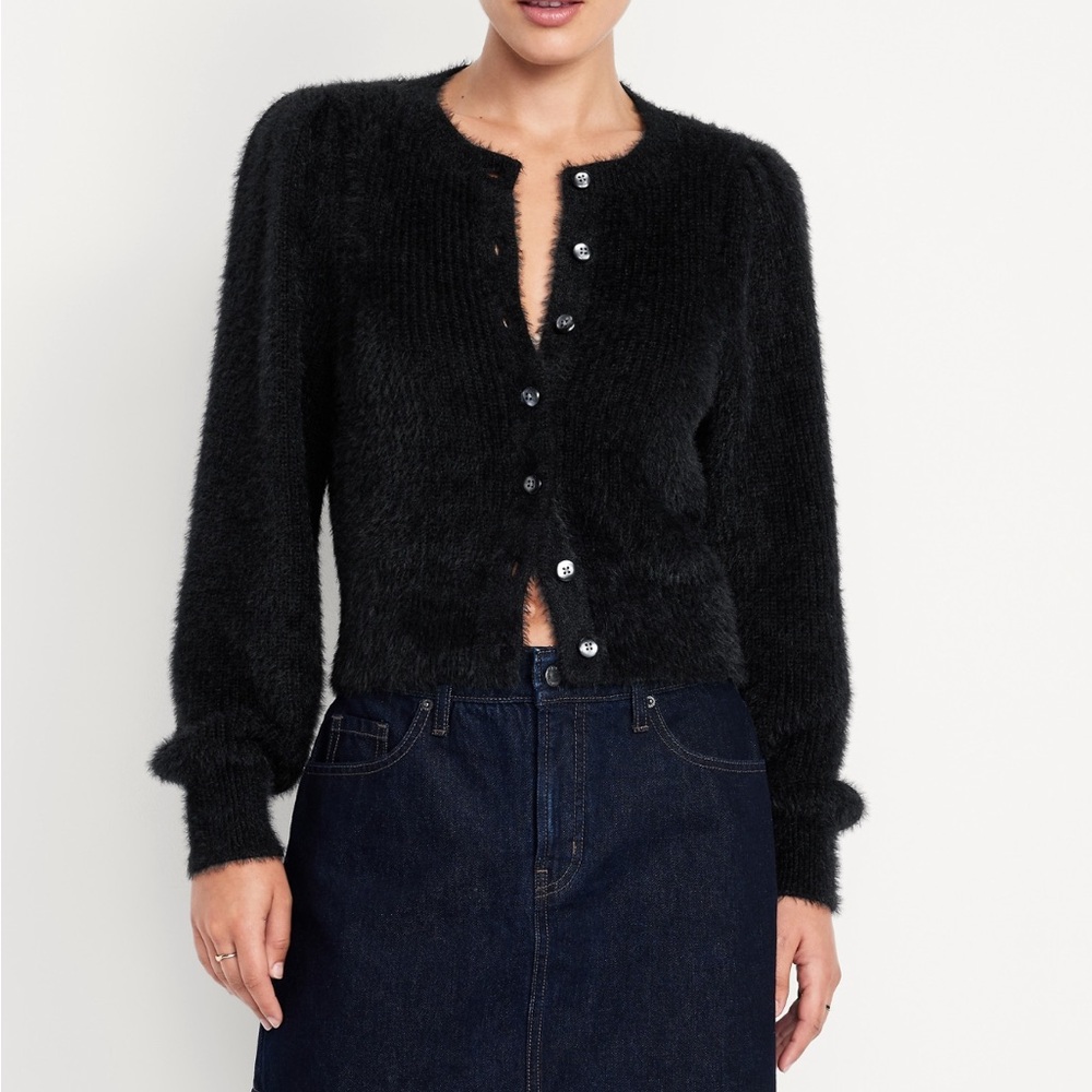 Old Navy Cropped Eyelash Cardigan NWT